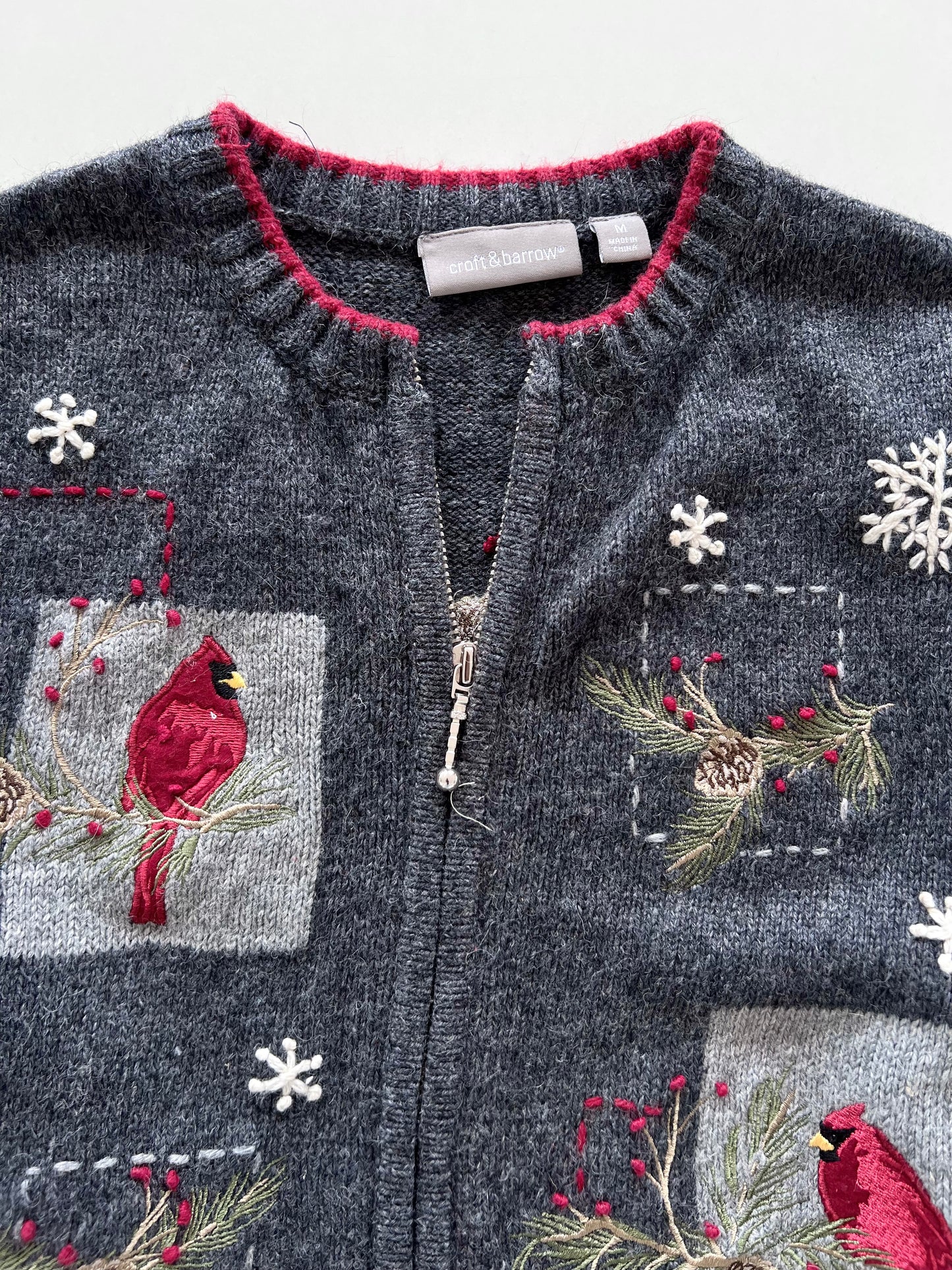 Croft & Barrow Vintage Embroidered Zipper-Bust 42