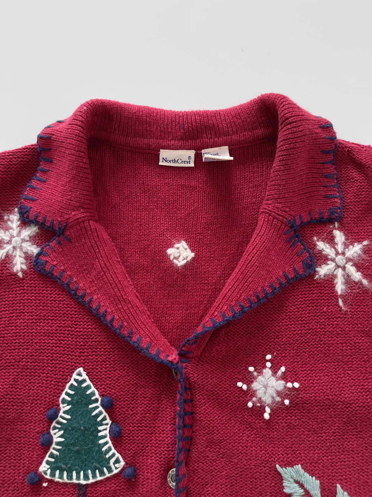 North Crest Embroidered Christmas Vest Sweater-Bust 44