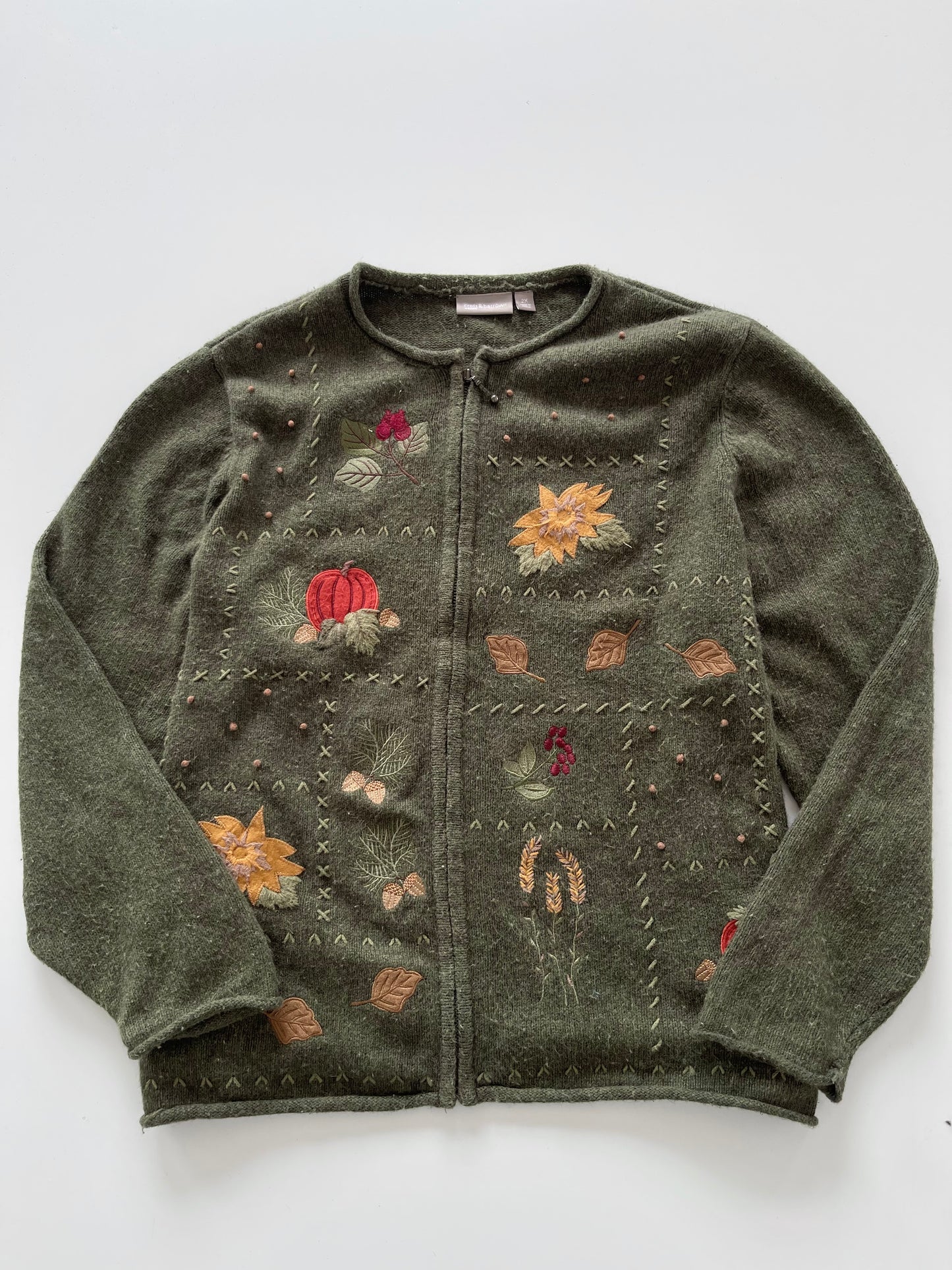 Croft&barrow Embroidered Vintage Zipper-Bust 54