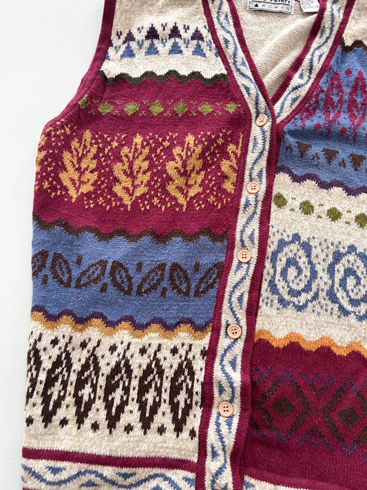 Gina Peters Embroidered Vest Sweater-Bust 50