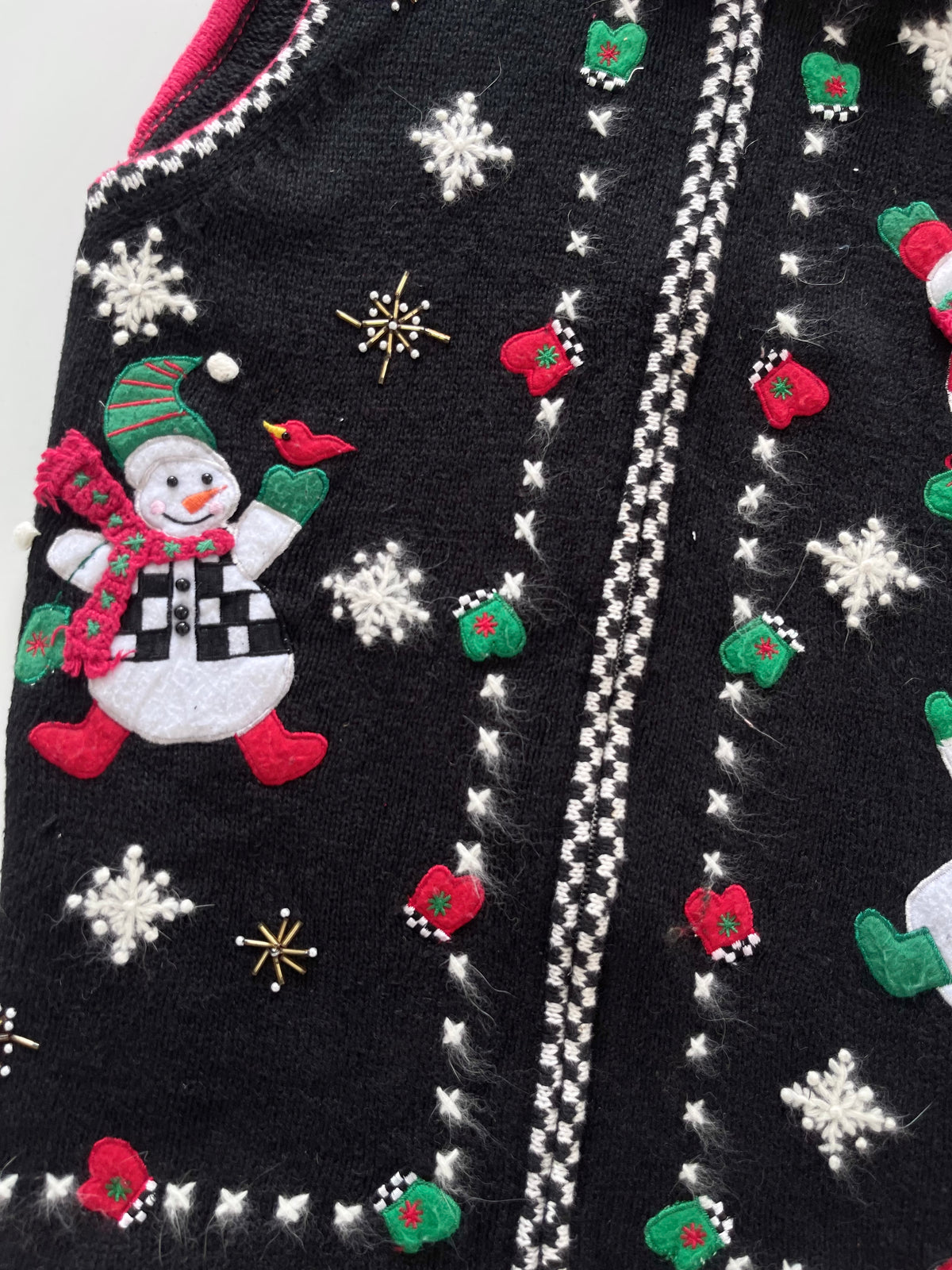 Bobbie Brooks Embroidered Christmas Vest Sweater-Bust 42