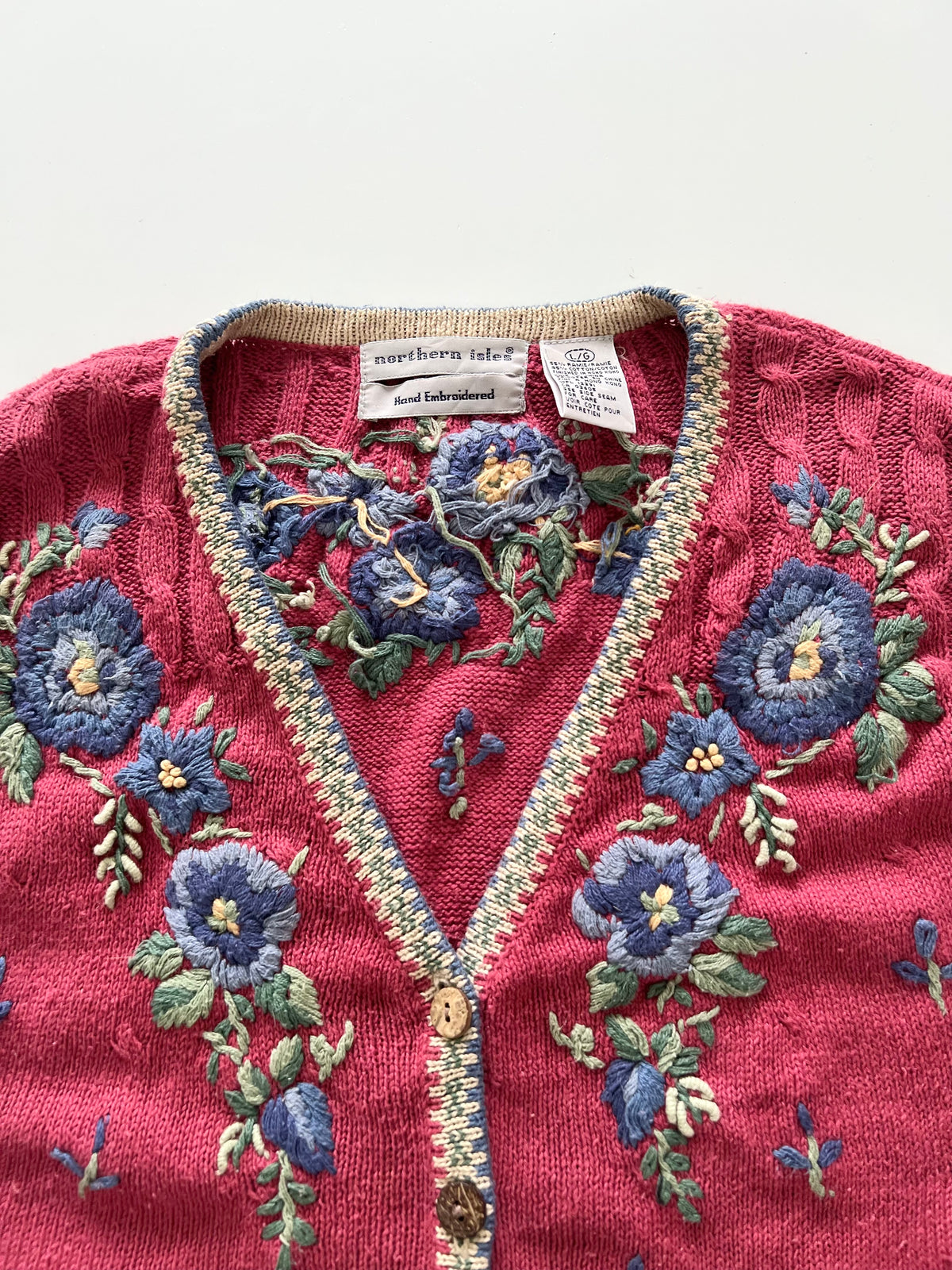 Northern Isles Hand Embroidered Vest Sweater-Bust 44