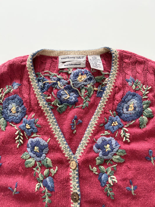 Northern Isles Hand Embroidered Vest Sweater-Bust 44