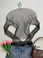 Load image into Gallery viewer, Embroidered Mesh Tagged Top-Bust 32 to 36
