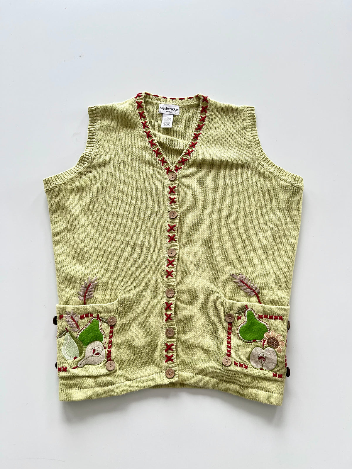 Brecknridge Embroidered Vest Sweater-Bust 50