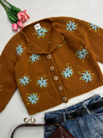 Load image into Gallery viewer, Floral Embroidered Soft Chunky Cardigan - Bust 36 to 40
