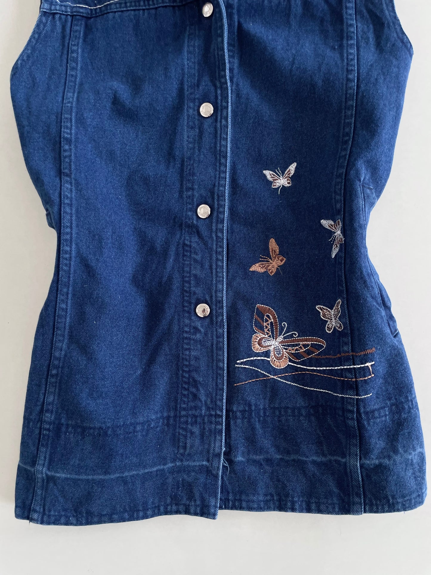 Embroidered Denim Top-Bust 38