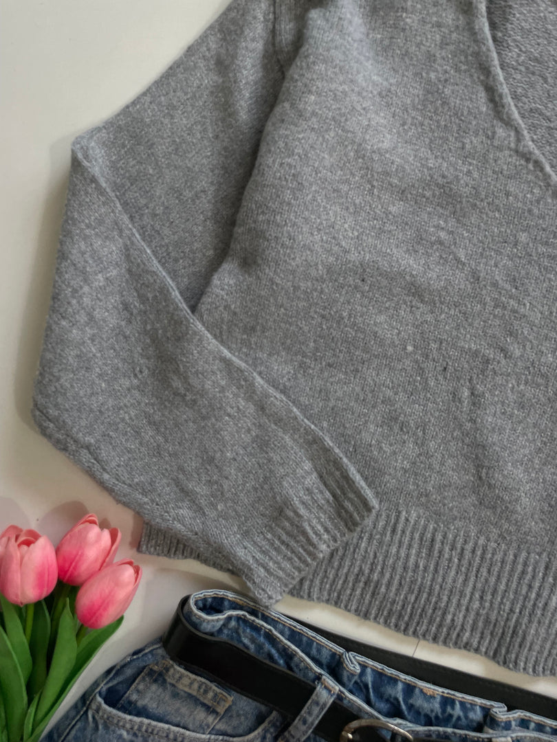 Grey Soft Chunky Sweater-Bust 40