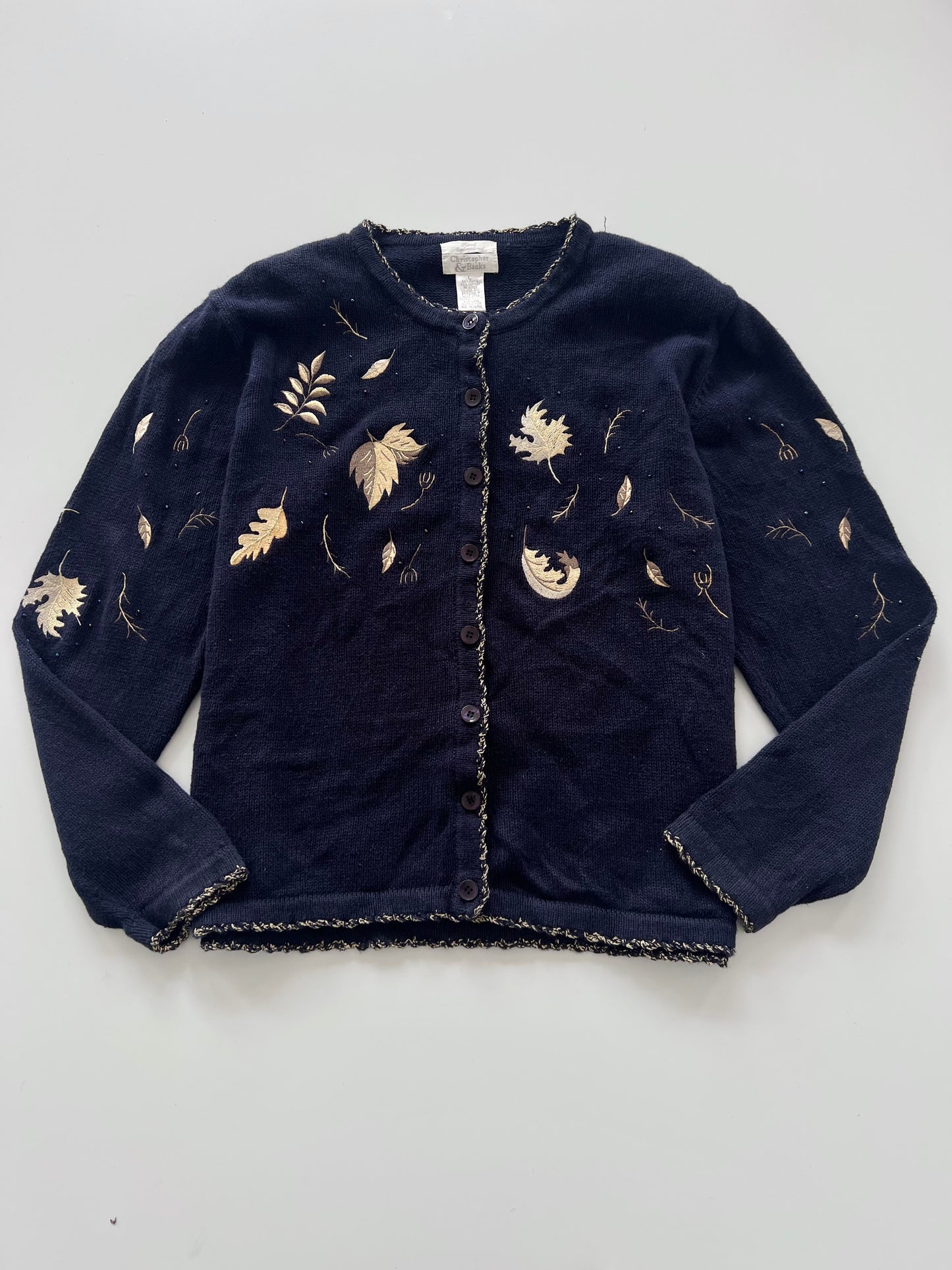 Christopher&Banks Embroidered Sweater-Bust 44