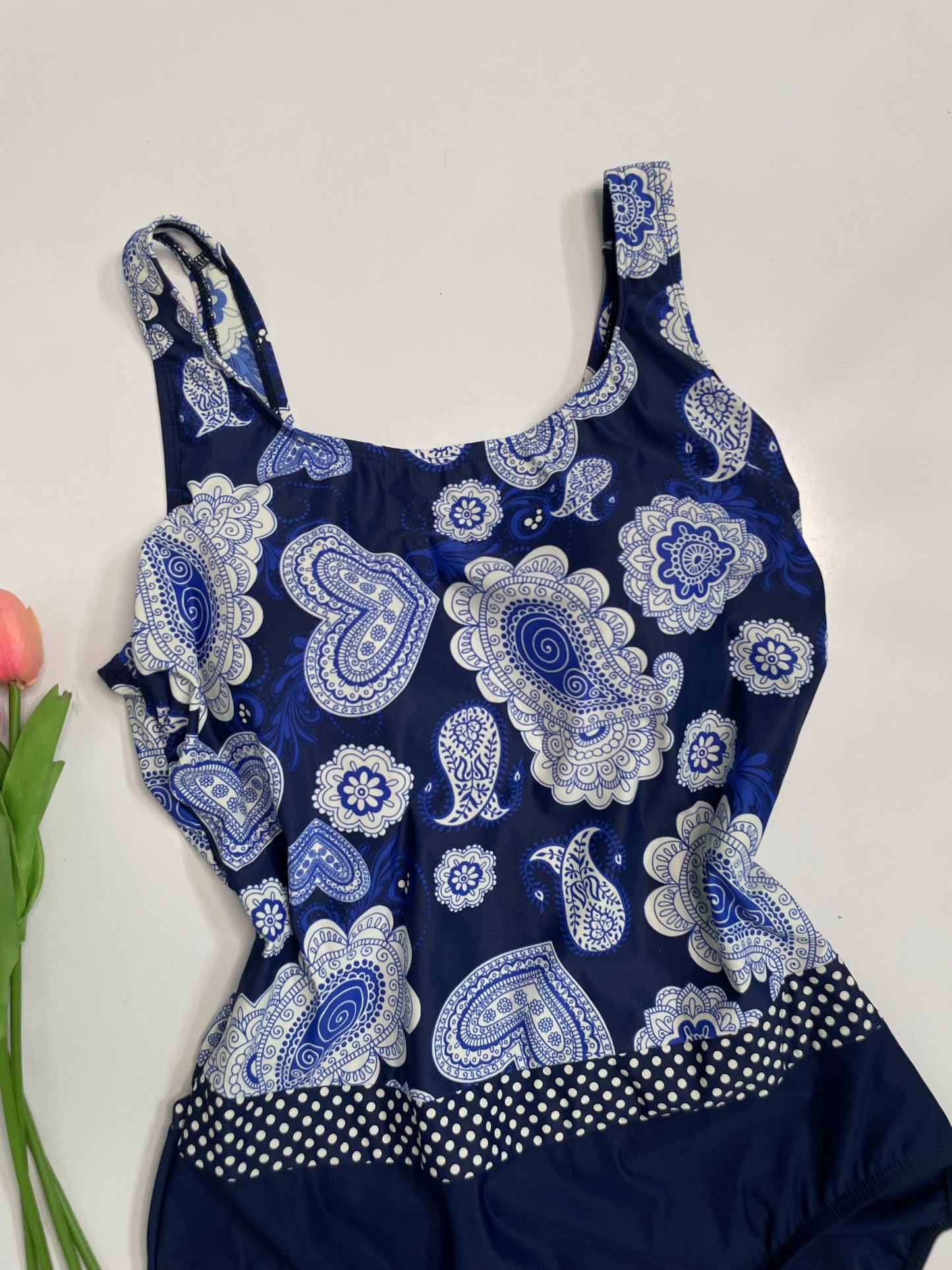 BLUE PAISLEY SWIMSUIT - BUST 36 to 38