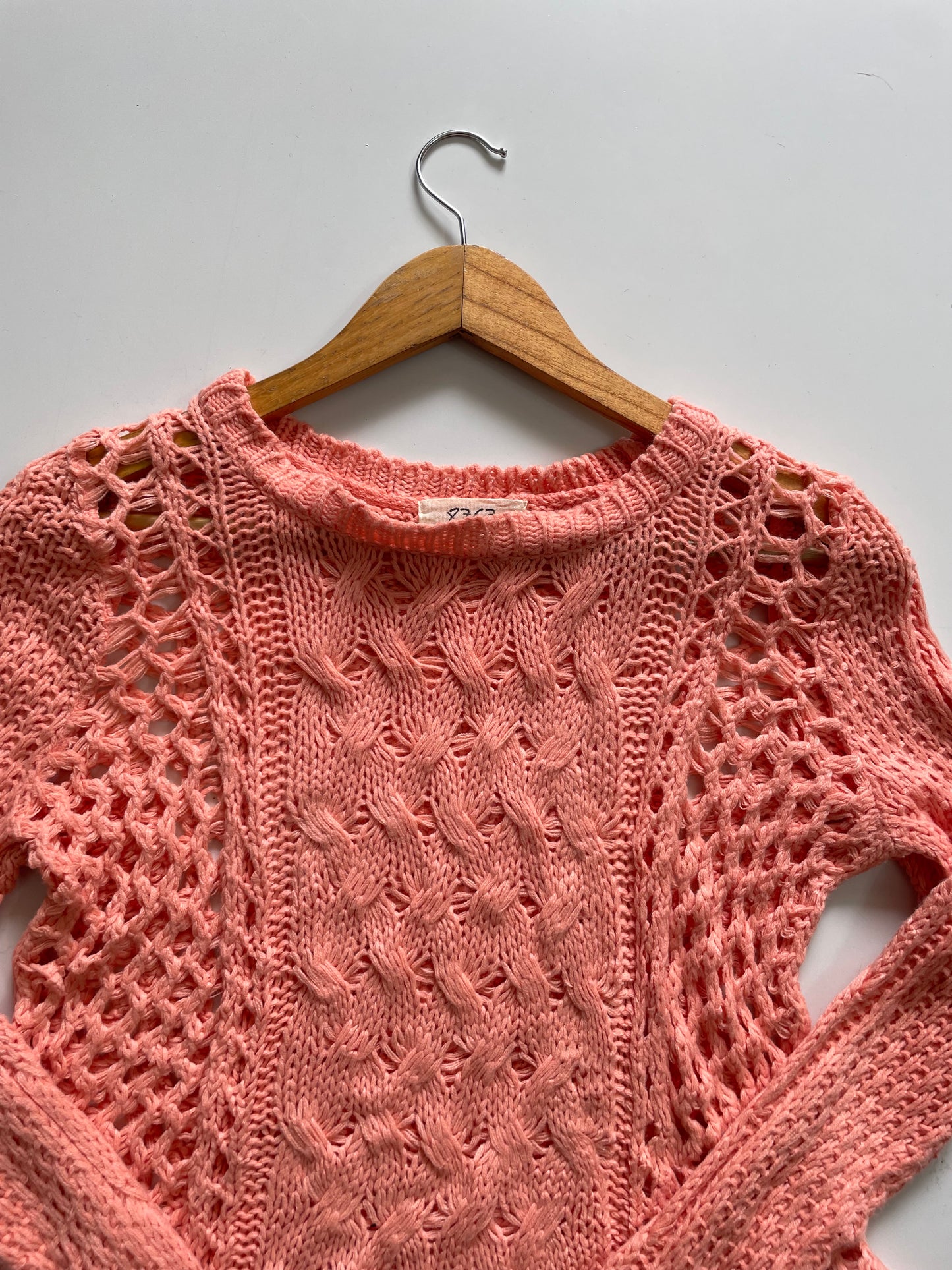 PEACHY PINK CROCHET TOP - BUST 34 TO 38