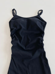 Solid Black Ruched Dress-Bust 32 to 34
