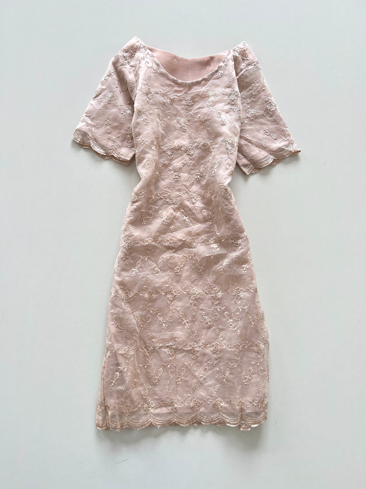 Rosegold Embroidered Kurta-Bust 30
