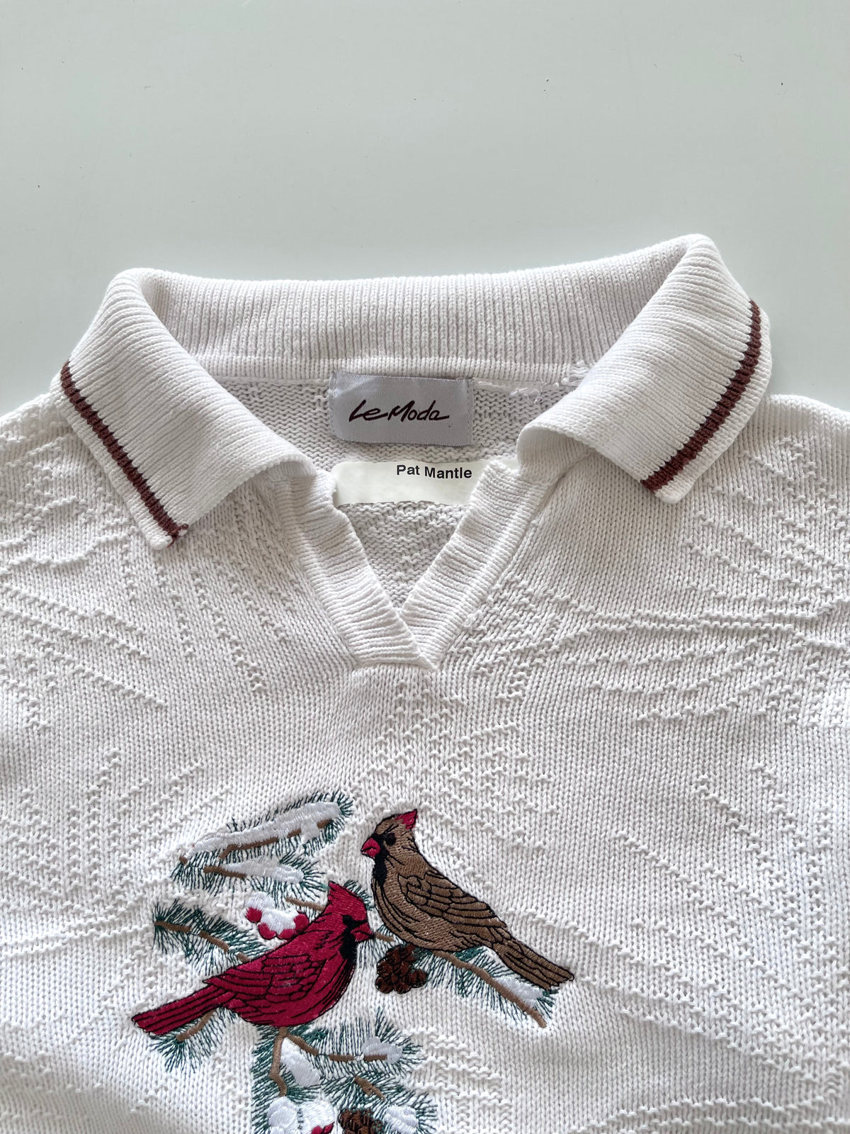 Le Mode Pat Mantle Embroidered Sweater-Bust 44
