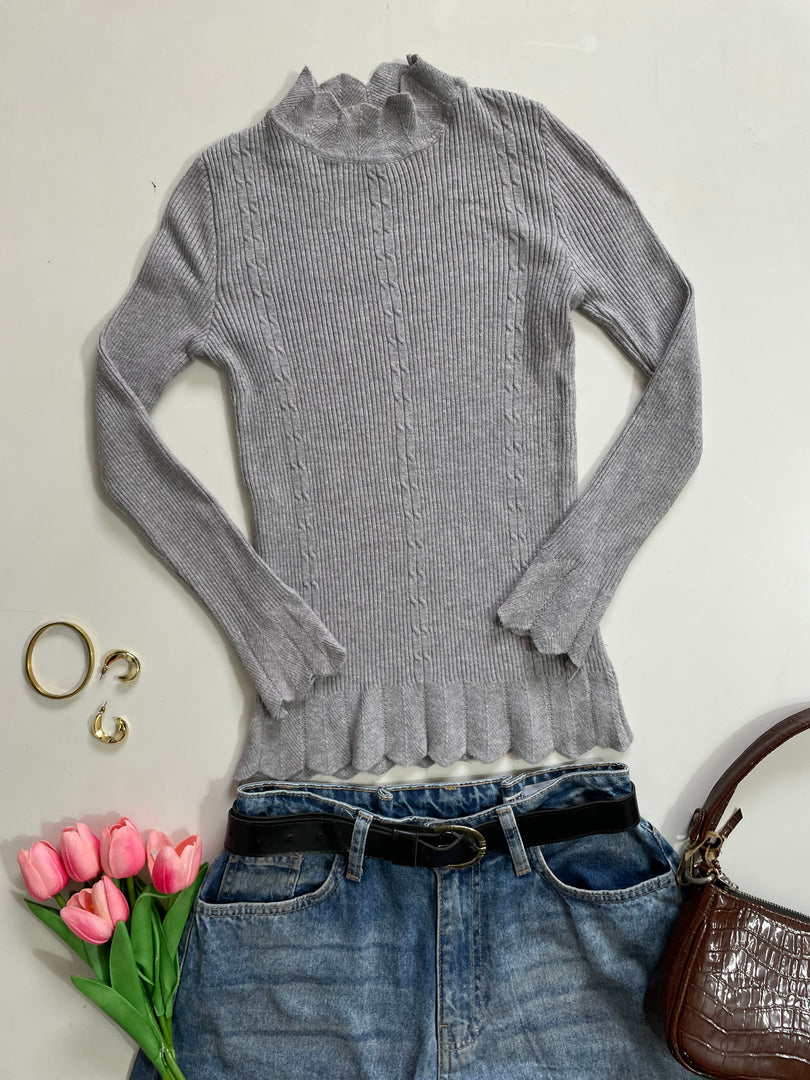 Grey Soft Pre Winter Top-Bust 30 to 34