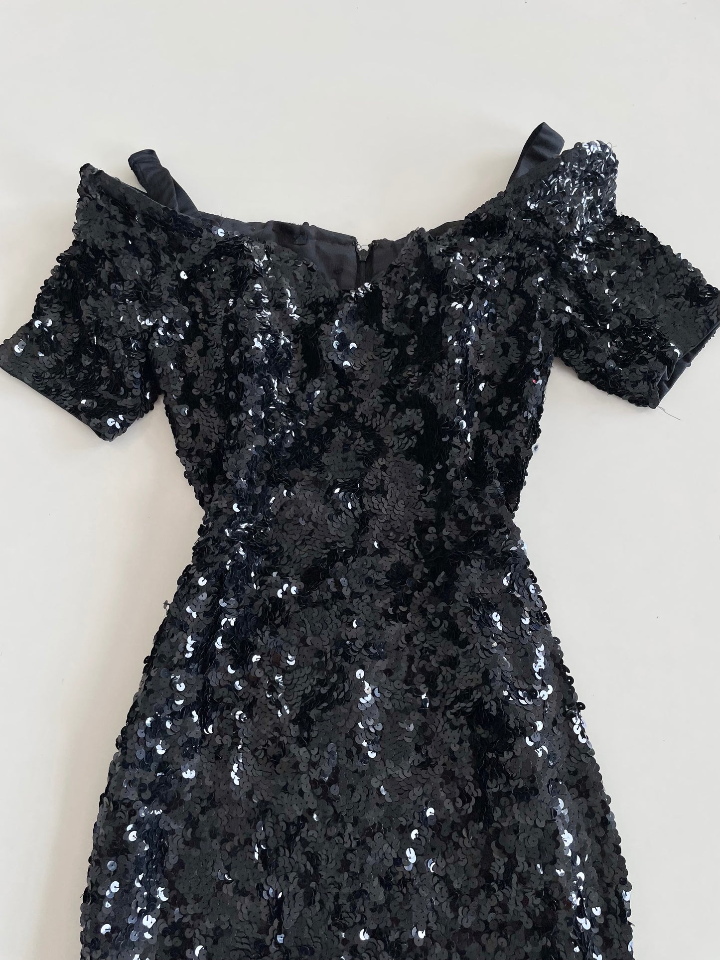 Sweetheart Neck Sequin Dress-Bust 34