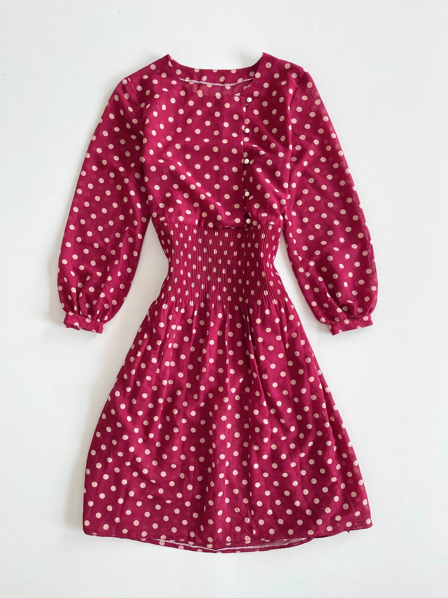 Polka Dot Sheer Vintage Dress-Bust 38