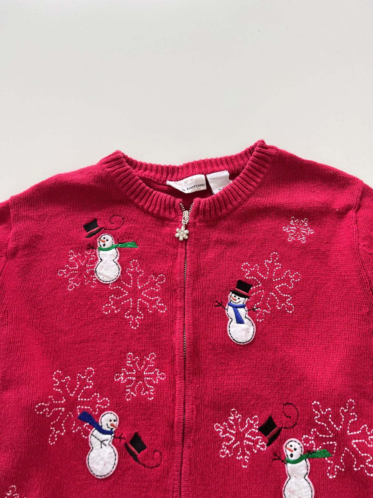 Croft&Barrow Embroidered Christmas Zipper Sweater-Bust 48