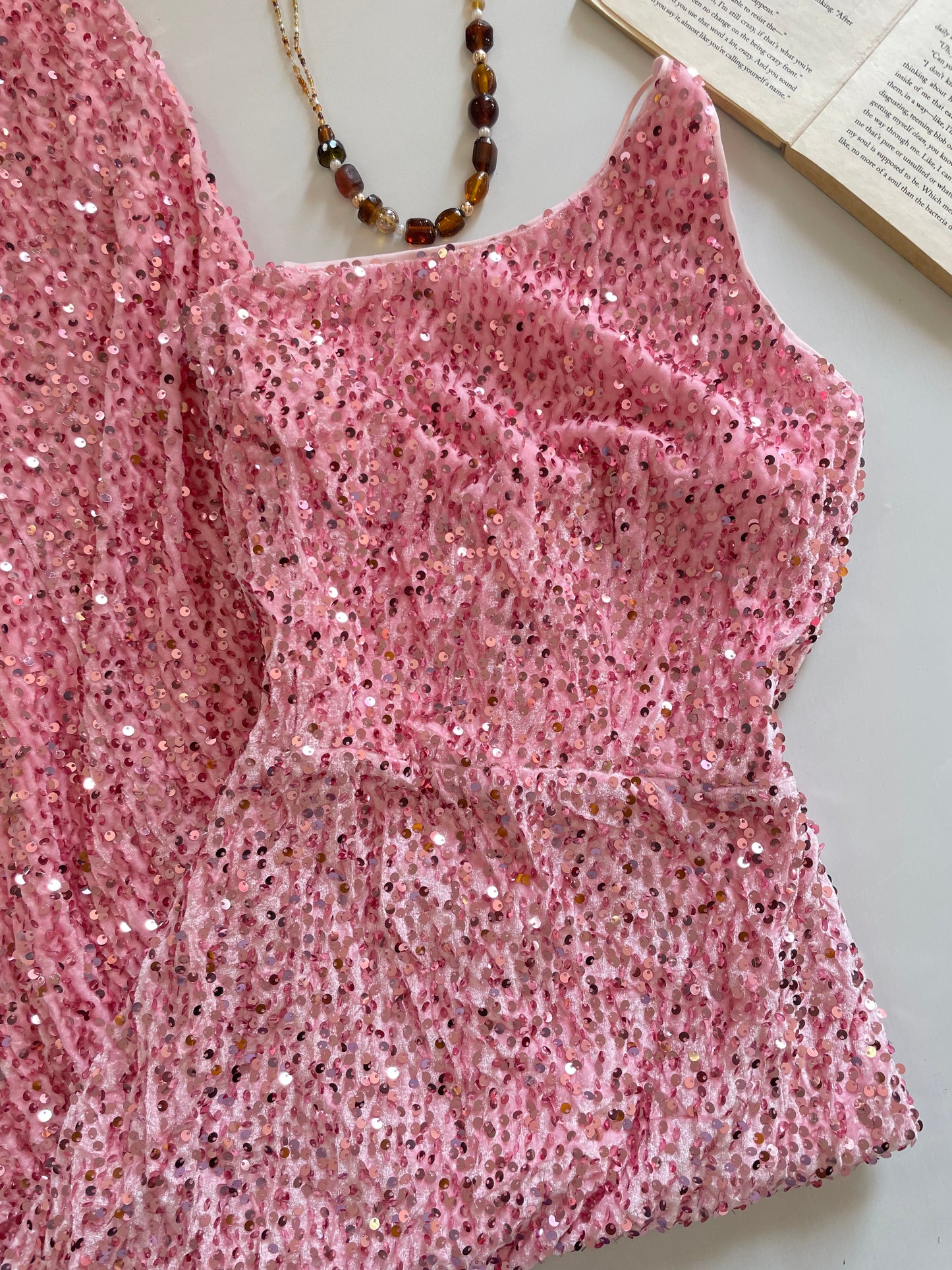 Sequin Slit Dress-Bust 36