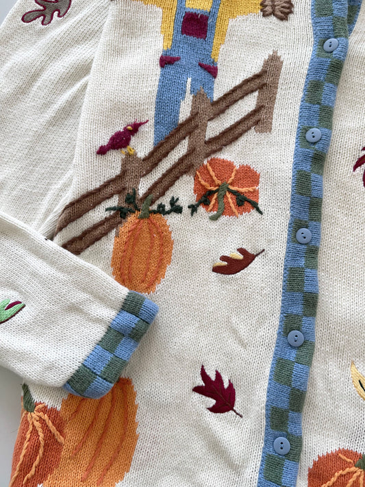 The Quacker Factory Christmas Embroidered Cardigan Sweater-Bust 52