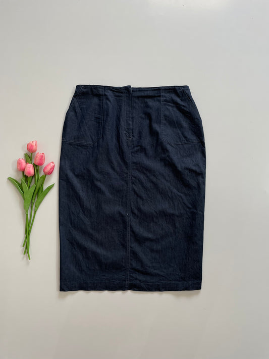 MIDNIGHT BLUE DENIM SKIRT - WAIST 32