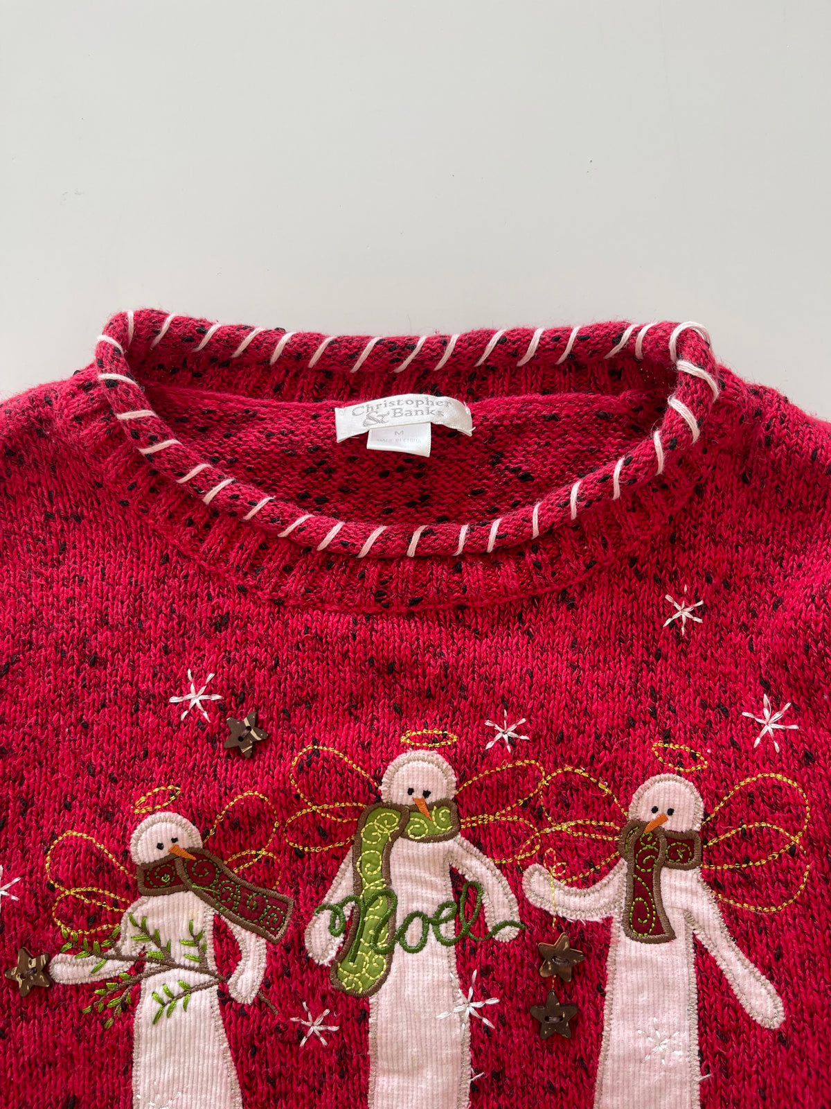 Christopher&Banks Christmas Embroidered Sweater-Bust 40