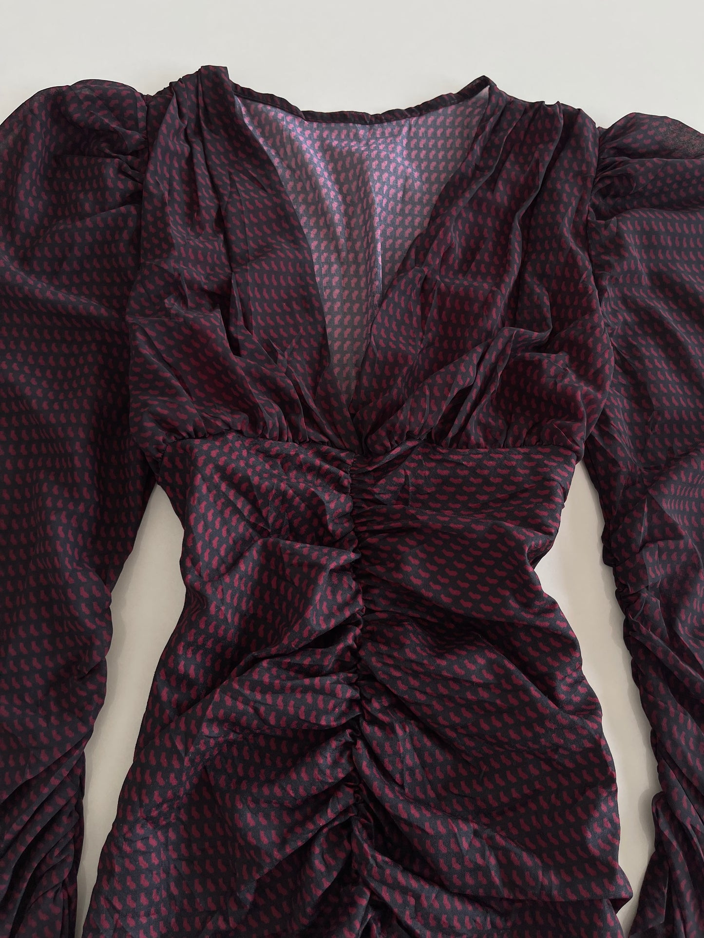 Vintage Ruched Dress-Bust 36 to 38