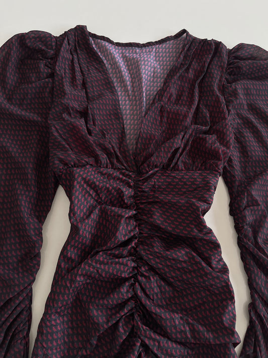 Vintage Ruched Dress-Bust 36 to 38