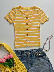Yellow Stripe Top-Bust 30 to 34