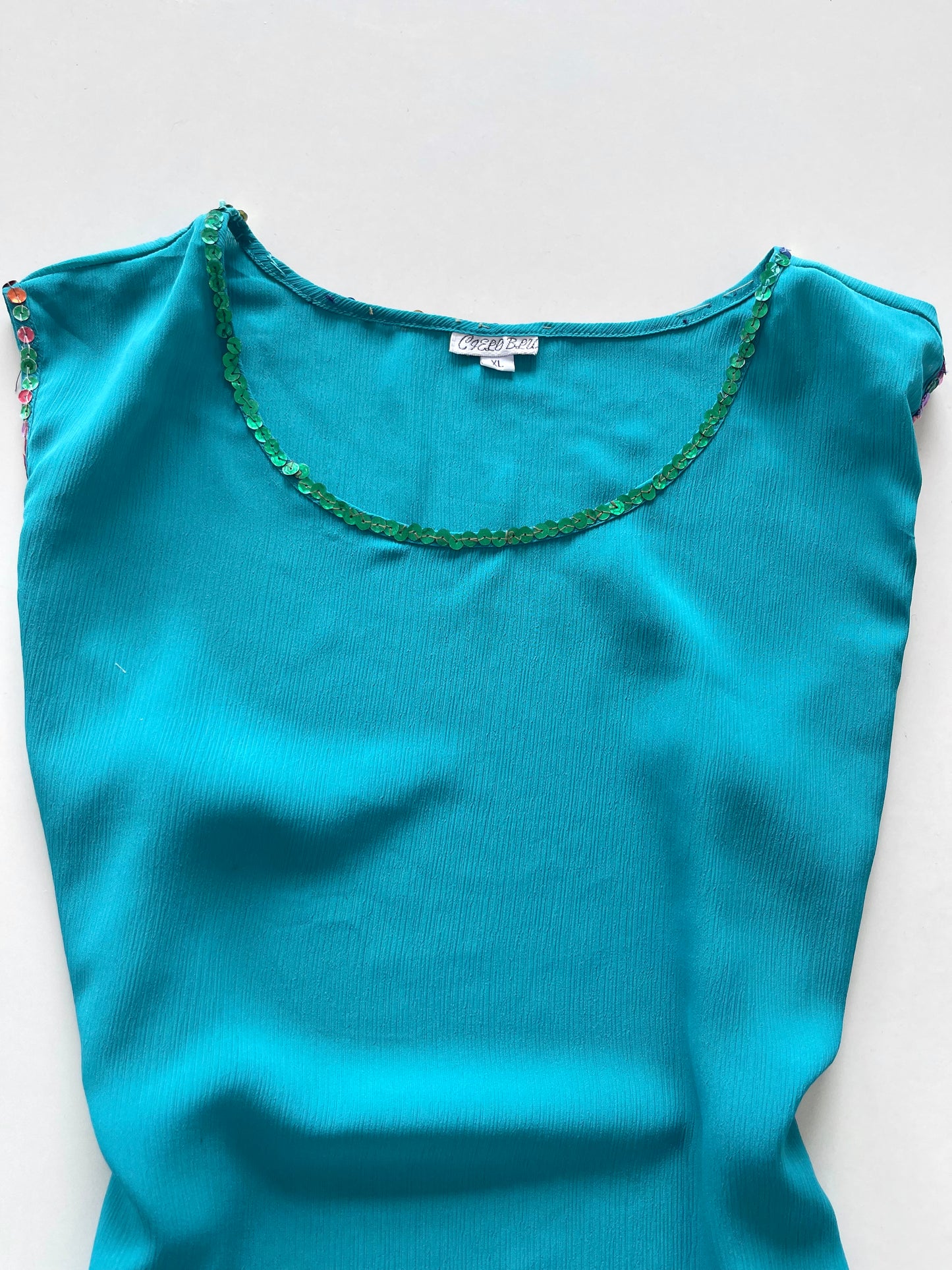 Cielo Bleu Sequin Vintage Top-Bust 46