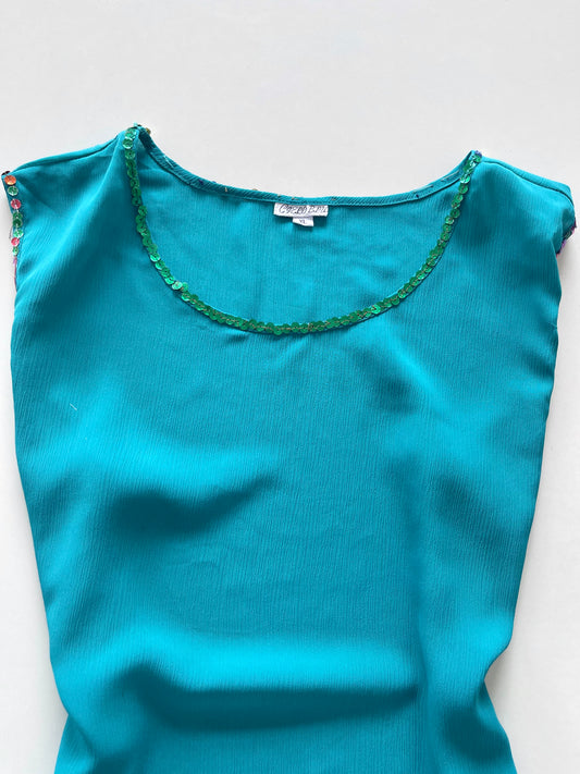 Cielo Bleu Sequin Vintage Top-Bust 46