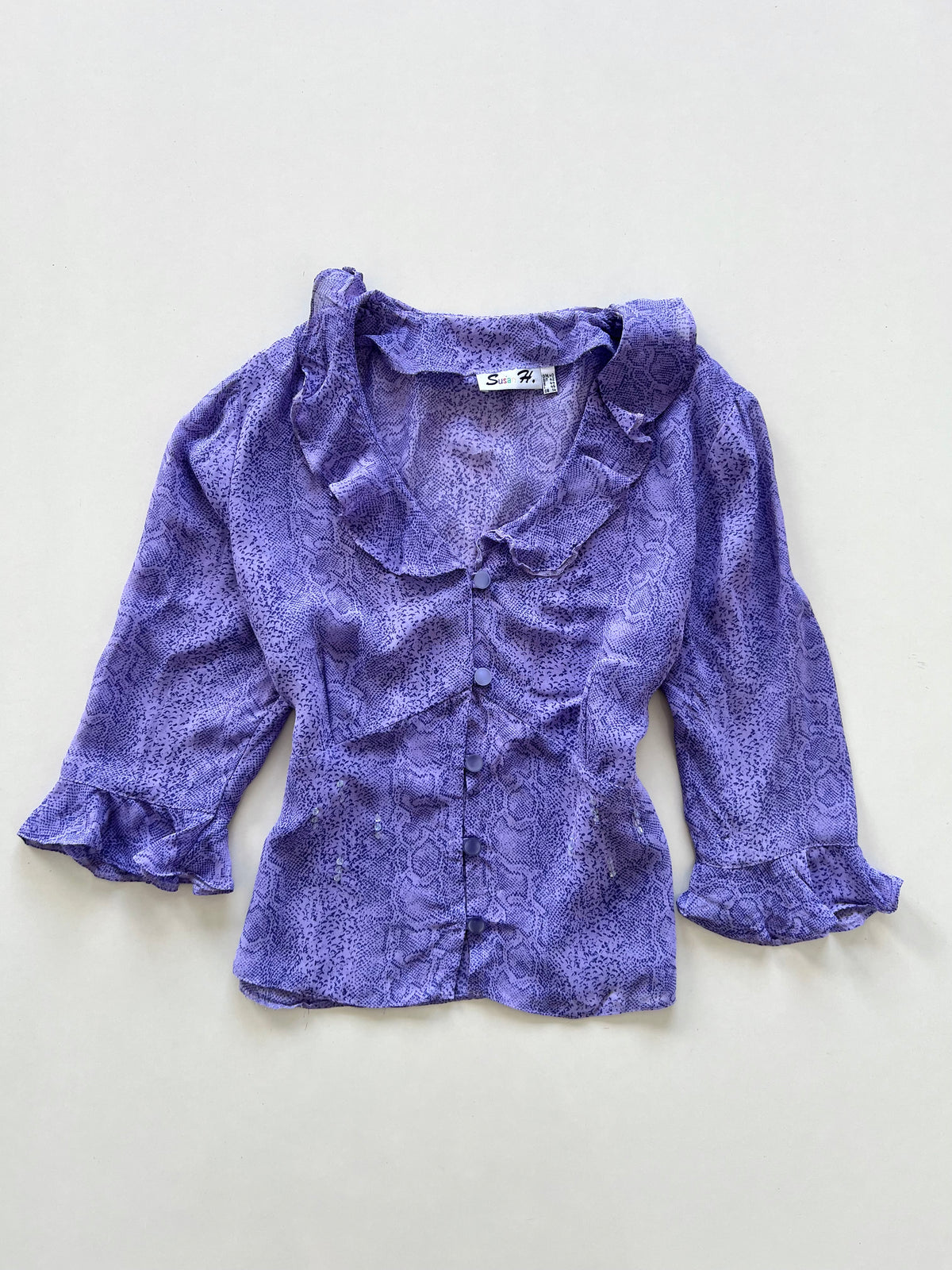 Susan Ruffle Sheer Shirt-Bust 40