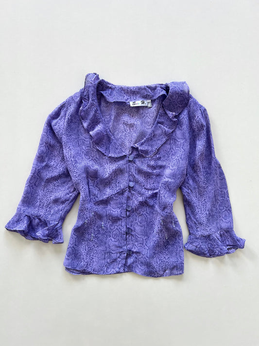 Susan Ruffle Sheer Shirt-Bust 40