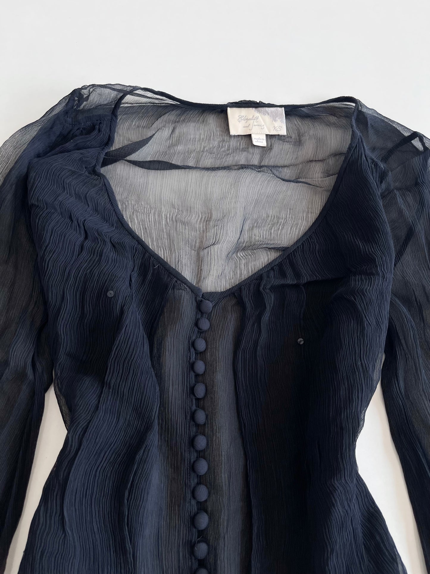 Elizabeth and James 100% Silk Sheer Top-Bust 38