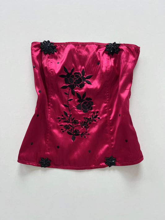 Satin Embroidered Tube Top-Bust 32