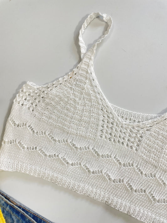 Crochet White Top-Bust 34