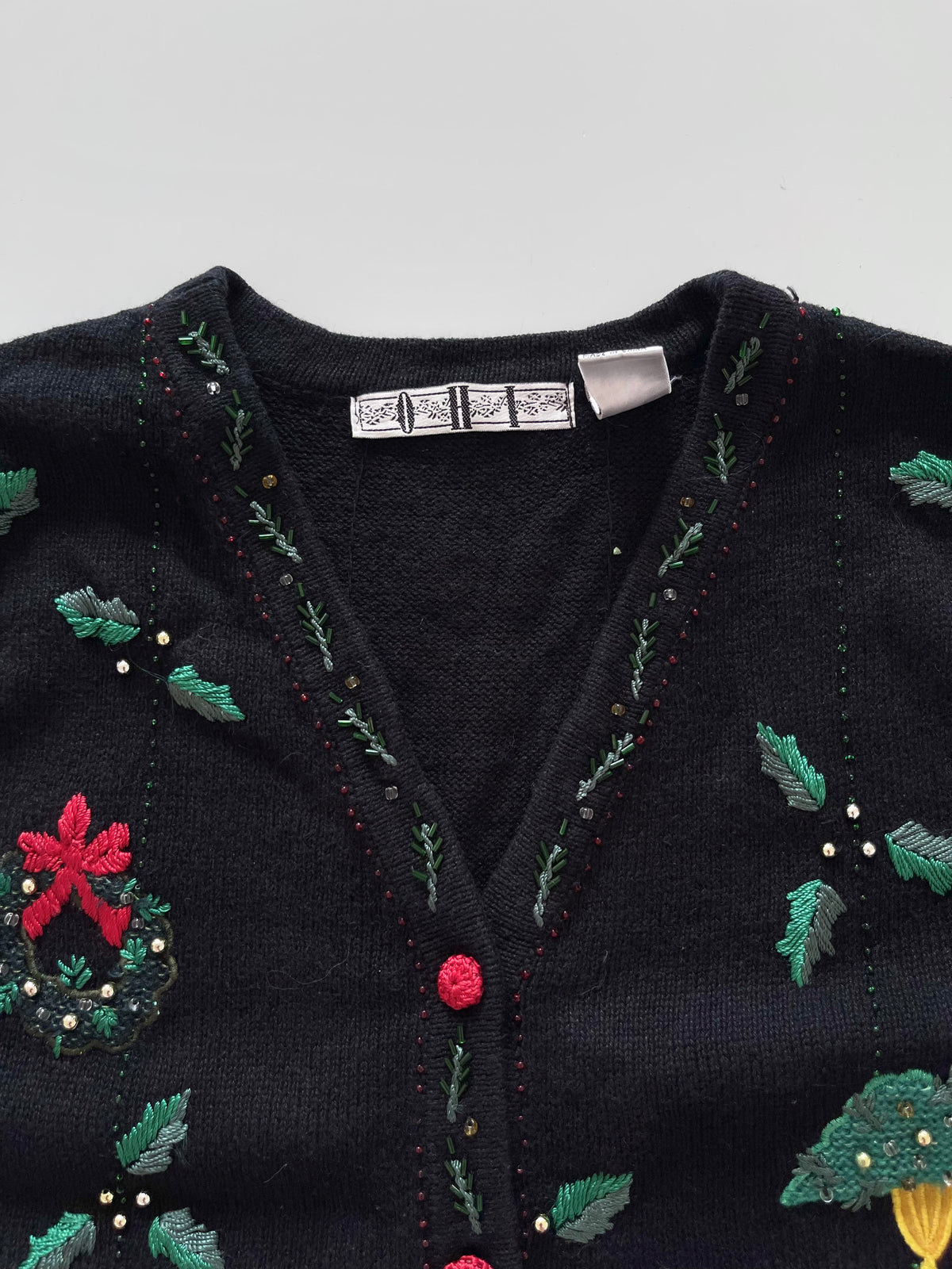OHI Embroidered Christmas Vest Sweater-Bust 46