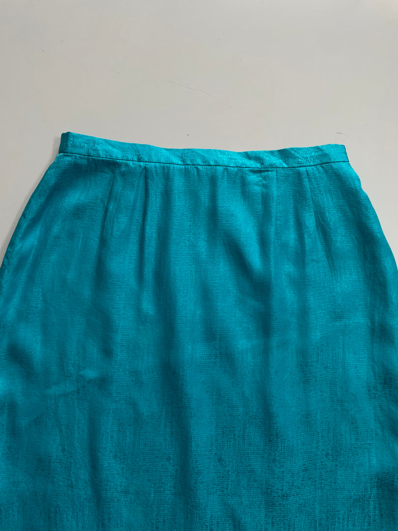 100% SILK SOLID SKIRT - WAIST 30