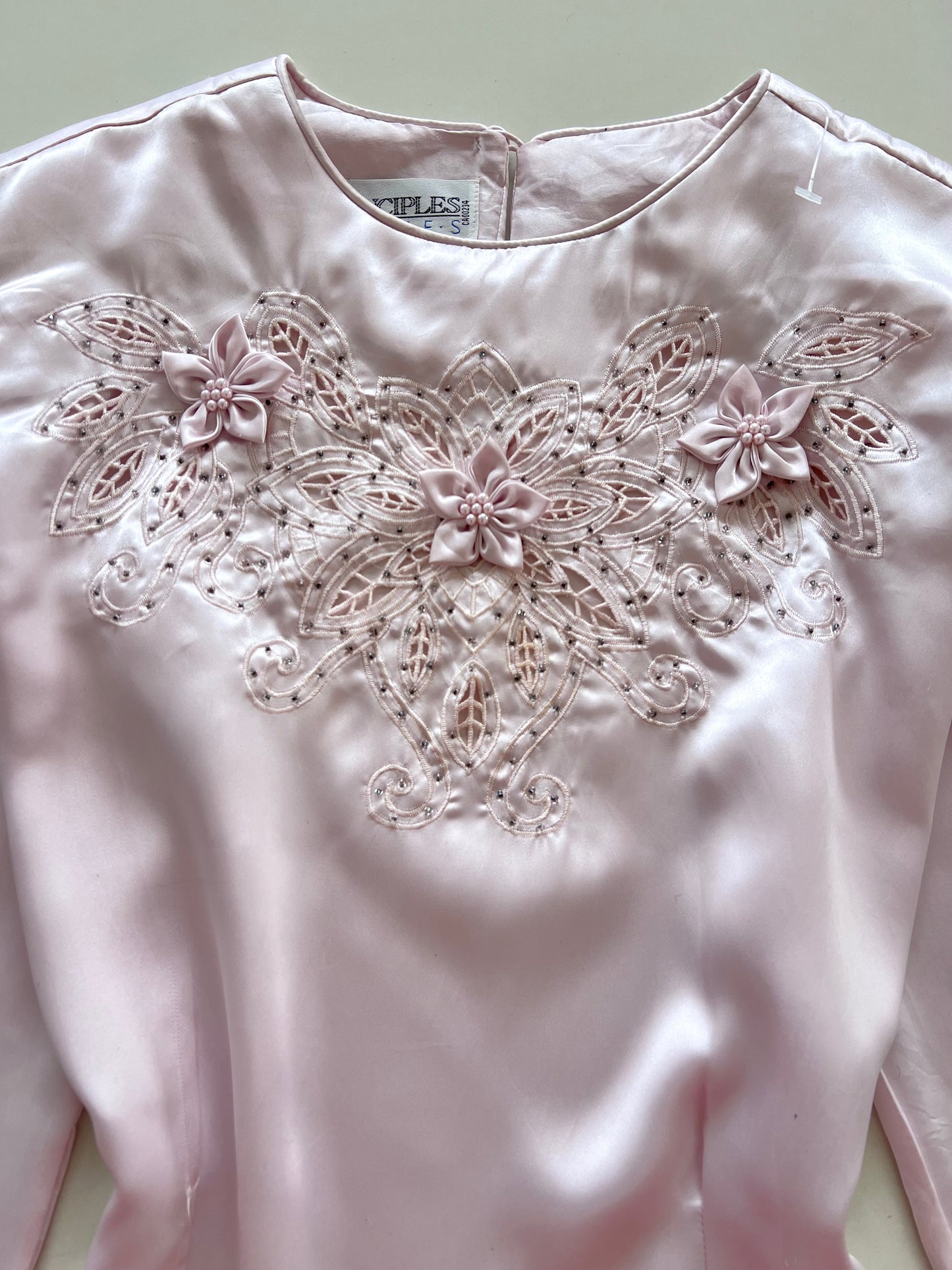 Principles Petites Satin Vintage Embroidered Top-Bust 42