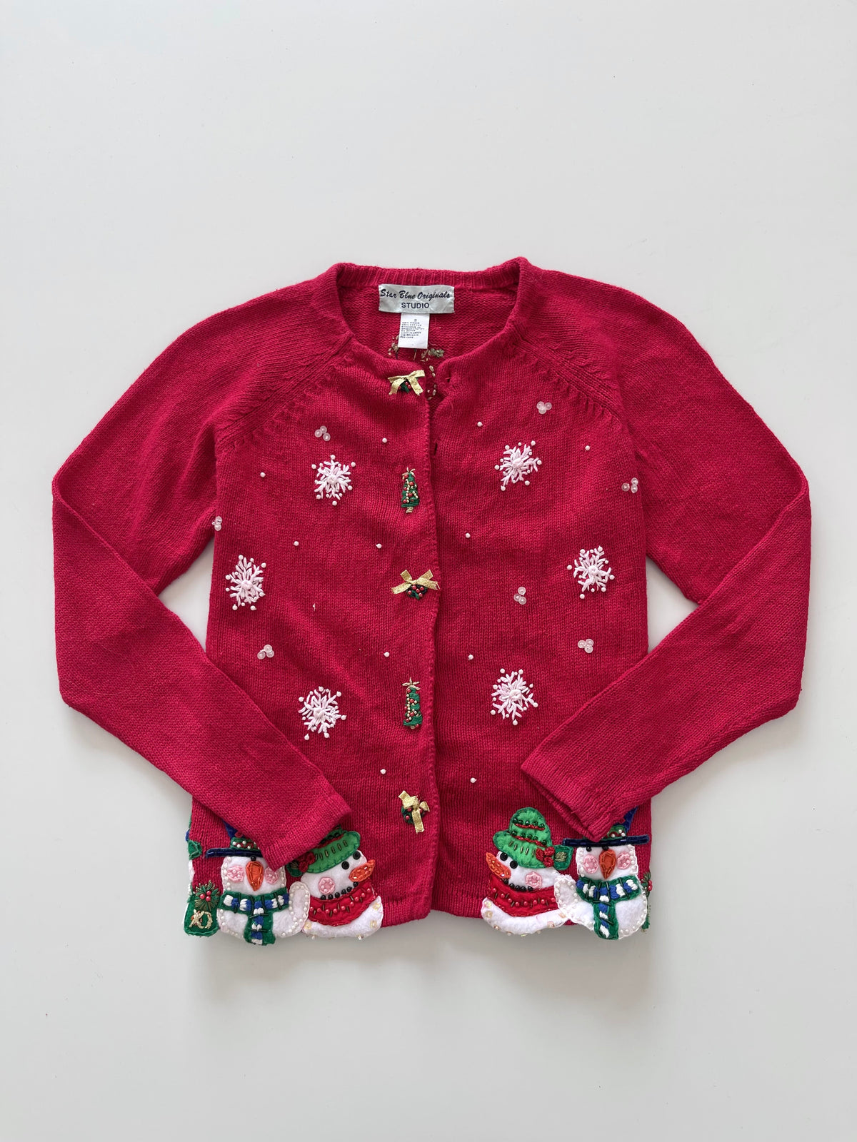 Star Blue Originals Embroidered Christmas Cardigan Sweater-Bust 38