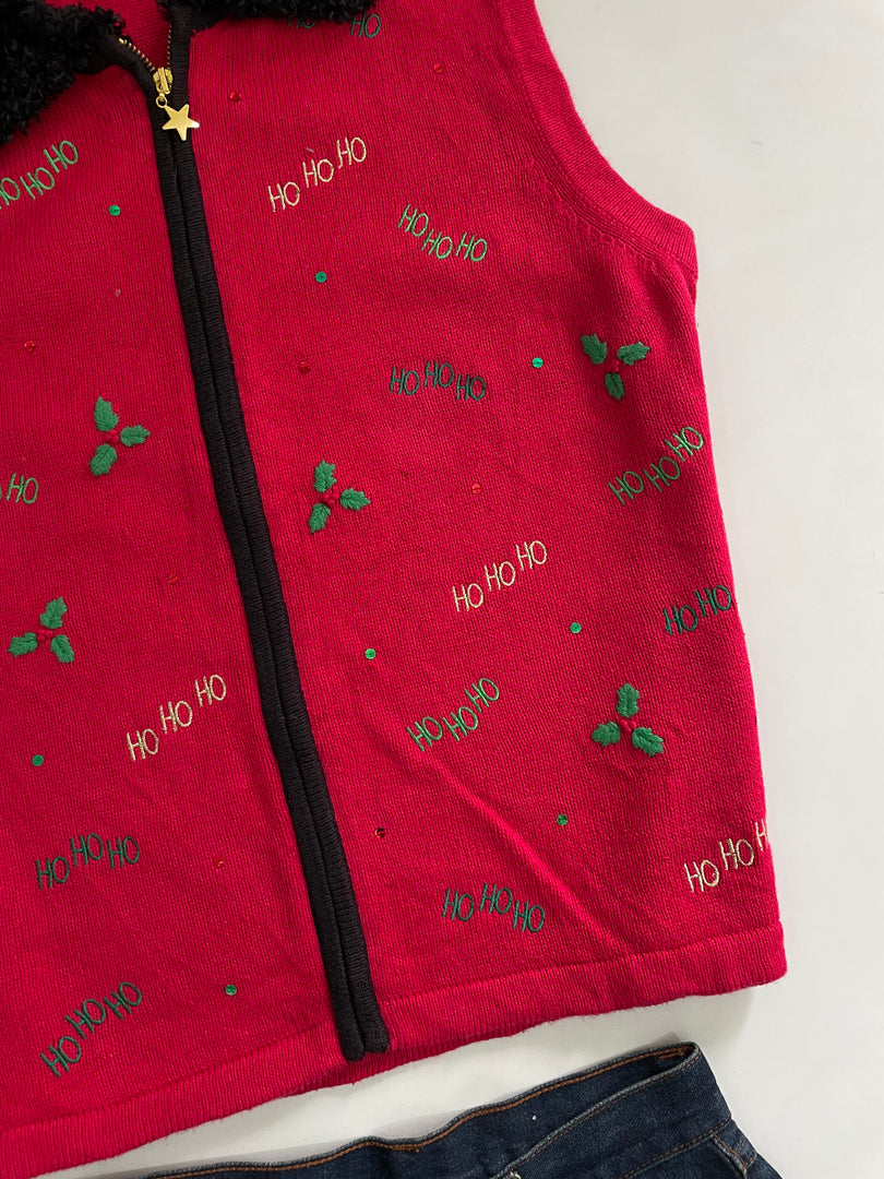 Vintage Embroidered Sweater Vest-Bust 42