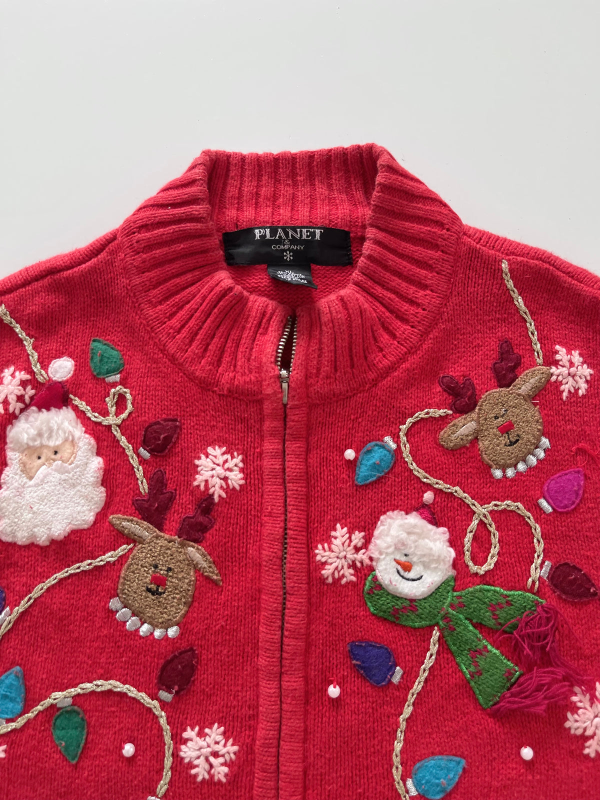 Planet&Company Embroidered Christmas Vest Sweater-Bust 44