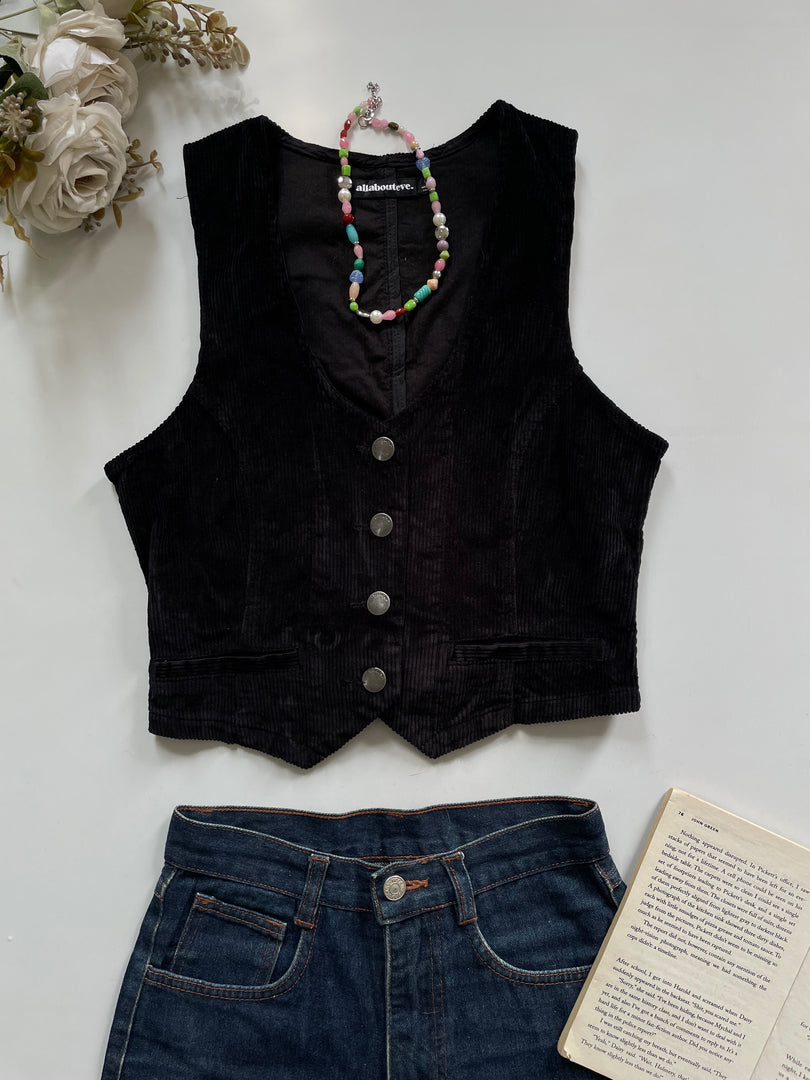All About Eve Corduroy Vintage Waistcoat-Bust 34