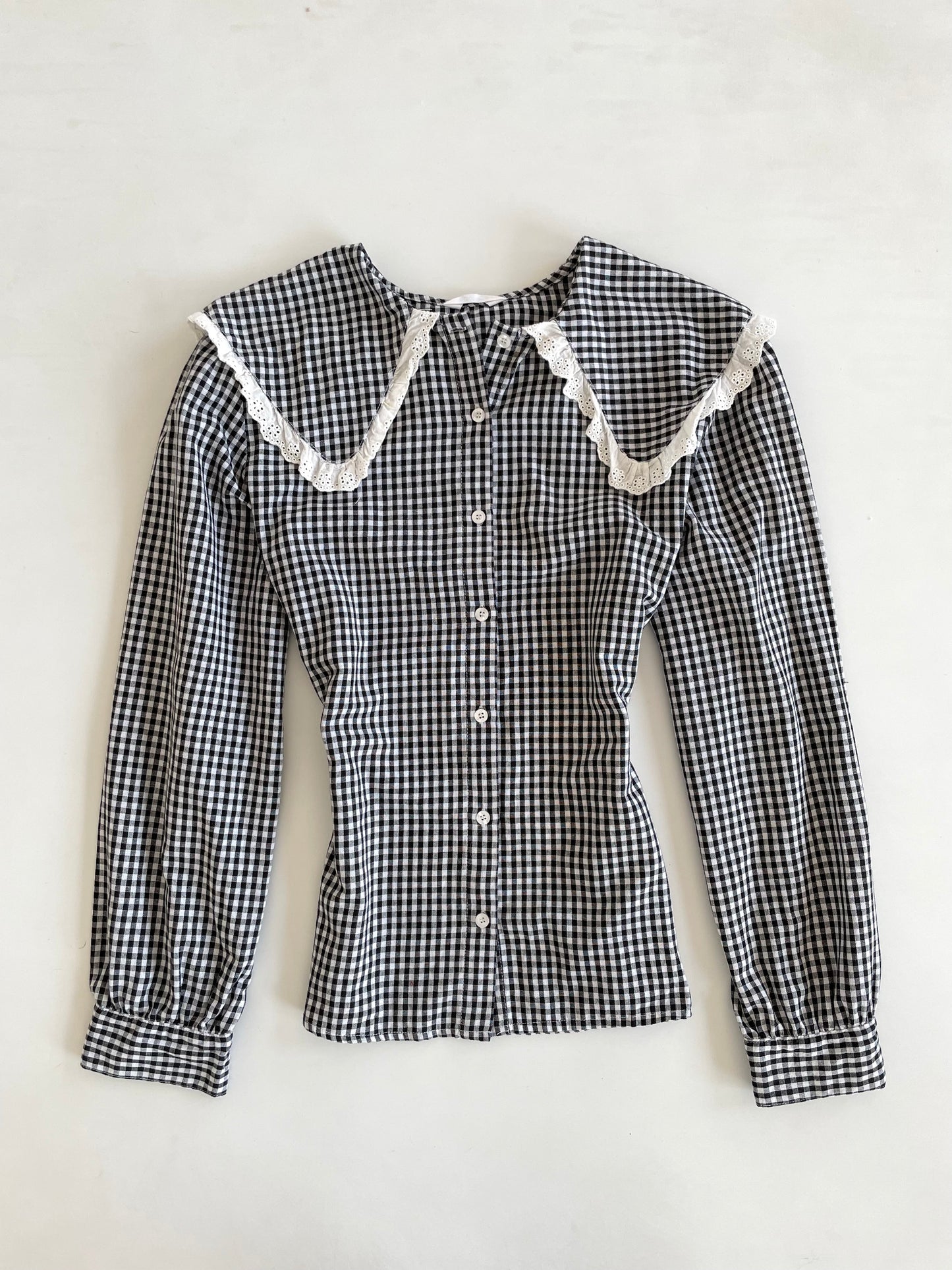 Gingham Peter Pan Shirt-Bust 42