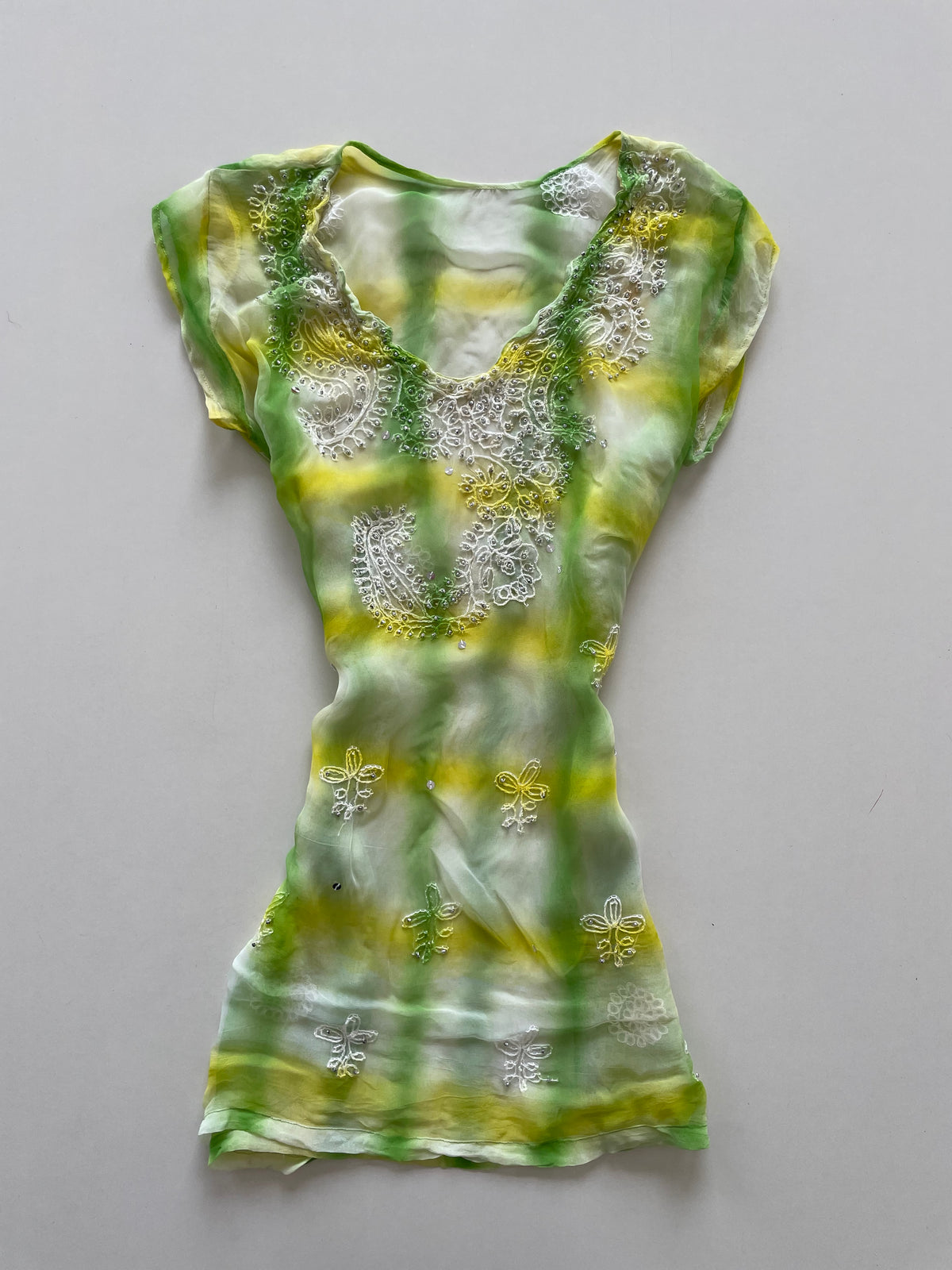 Embroidered Sheer Kurta-Bust 48