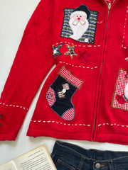 Embroidered Christmas Sweater-Bust 46