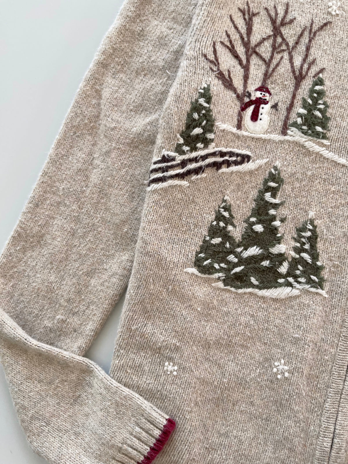 Croft & Barrow Christmas Embroidered Zipper Sweater-Bust 42