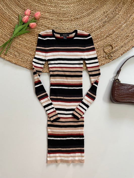 STRIPED BODYCON DRESS - BUST 28 to 34