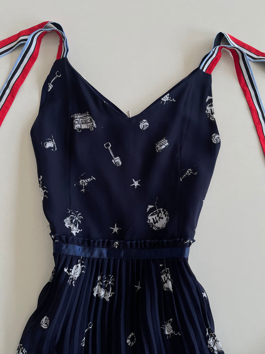 Floral Pleated Dress-Bust 34