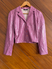 Purquoi Pas Animal Print Faux Leather Jacket-Bust 34